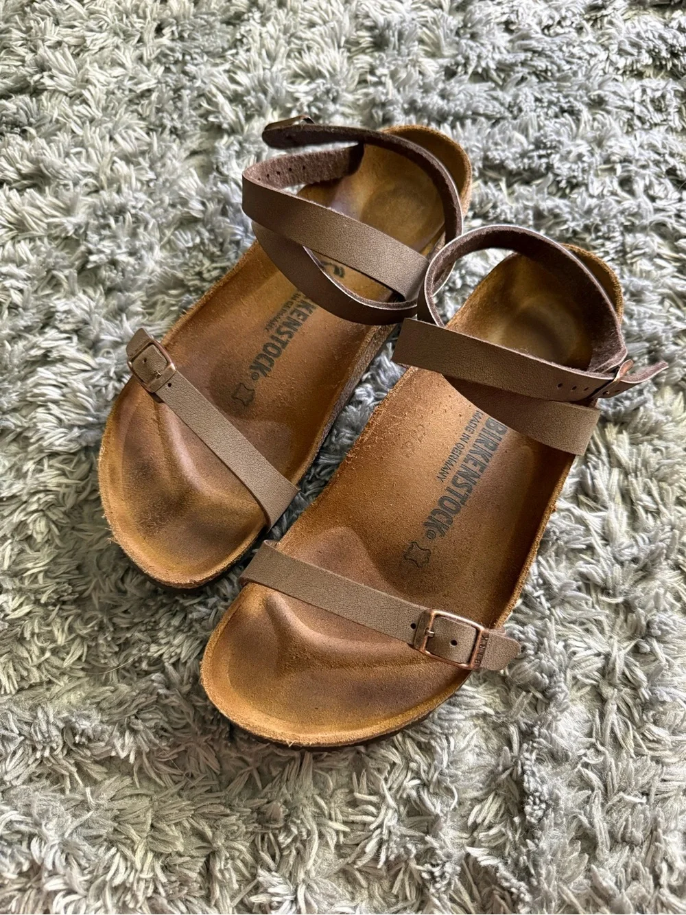 Birkenstock Brown Leather Ankle-Strap Sandals